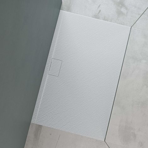 Mai & Mai Duschtasse Duschwanne aus Mineralguss BxTxH: 90x140x3 cm Mineralgusswanne in Weiß DIN-Anschlüsse inkl. Ablaufgarnitur Geoma07
