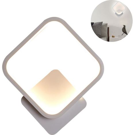 Applique murale intérieure LED carrée spot 12W pour salon, chambre, couloir, cage d'escalier, lampe de chevet décorative (1/5)