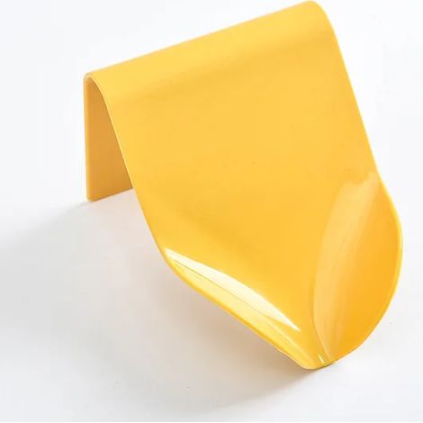 Porte-savon mural Porte-savon pour salle de bain Porte-savon auto-adhésif Conteneur de savon en plastique Accessoires de salle de bain Jaune (1/2)