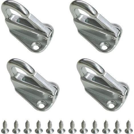 4 robuste staffe per parafanghi in acciaio inox 316, ganci di sicurezza resistenti, ganci per parafanghi a molla con cordino di collegamento (1/5)