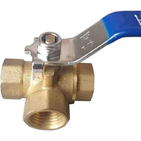 Candyse Vanne à 3 Voies,Vanne Bille Laiton 1/2",Trois Voies En Laiton Adaptateur Valve Connecteur À Billes Macaron (1/4)