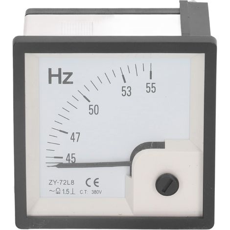 Wechselstrom-Frequenzmesser 45 bis 55 Hz, Genauigkeitsklasse 1,5, 72 x 72 mm, Panel-Frequenztester, 380 V (1/5)