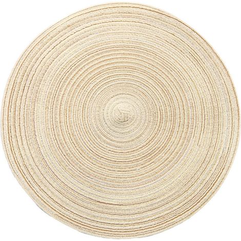 Beige runder Tischset 3838 cm 1 Stück, glitzernder Tischset, geeignet für Weihnachten, Familienfeiern, Hochzeiten, Urlaubs-Tischdekoration (1/5)