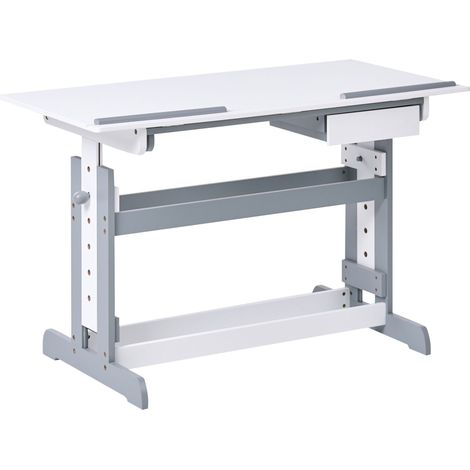 Schreibtisch manuell höhenverstellbar NANNUP Weiß 110 cm 53 cm
