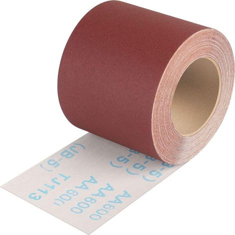Rollo de papel de lija de grano 600, 93 mm x 10 m, para metal y madera, para lijadoras orbitales y manuales. (1/5)