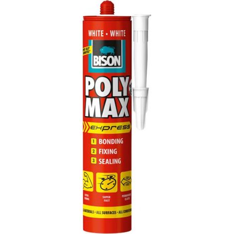 Scellant pour travaux intérieurs et extérieurs Bison 1190903 Poly Max 280 ml blanc