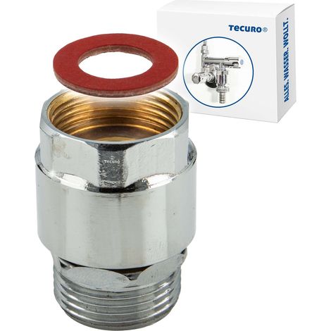 tecuro Rohrbelüfter für Auslaufventile und Zapfhähne, Innengewinde 3/4 x Außengewinde 3/4, Messing CW617N, verchromt (1/4)