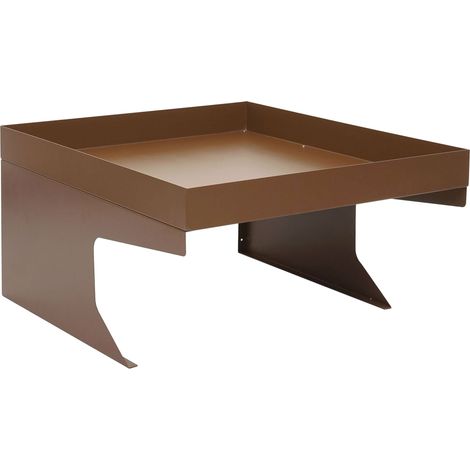 Garage riparo per robot tosaerba con fioriera HHG-786 37x60x70cm acciaio zincato, marrone