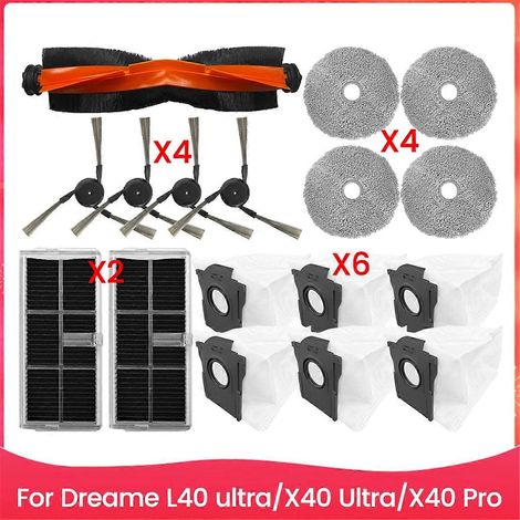 Filtre pour aspirateur brosse pour aspirateur Filtre de brosse pour aspirateur filtre de L40 Ultra/X40 Pro Aspirateur pièce détachée Main Side Brosse HEPA Filtre Serpillière Cloth Sac à poussière (1/5)