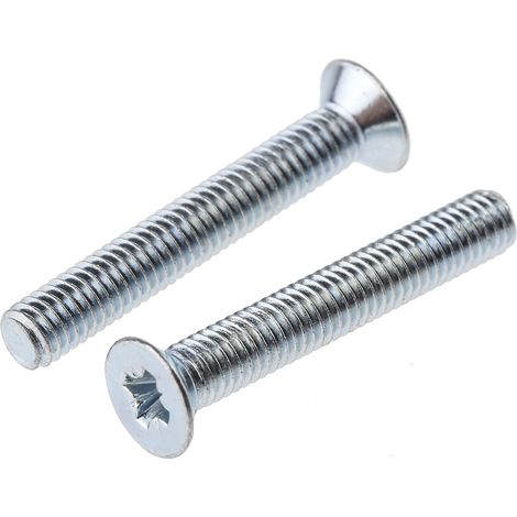 Vis à métaux RS PRO M3 à tête Fraisée Pozidriv en Acier, 20mm ( Prix pour Sachet de 100 )