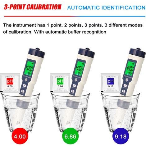 Professional 5-in-1 multi-parameter tester, pH/EC/TDS/salinity/thermometer, multifunctional digital water quality tester (1/5)