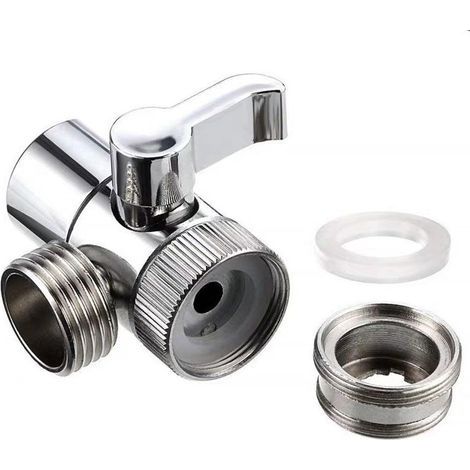 Valve Inverseur de Douche 3 Voies Robinet Inverseur Diverter M21,7 x M23,5 Rechange Adaptateur De Douche Robinet Valve pour Cuisine ou Salle de Bain (1/5)
