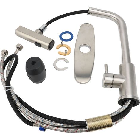 Rubinetto da cucina in acciaio inox 304 con 3 getti, acqua calda e fredda regolabili, antispruzzo, ideale per lavare frutta e verdura, filettatura UK G1/2 (1/2)