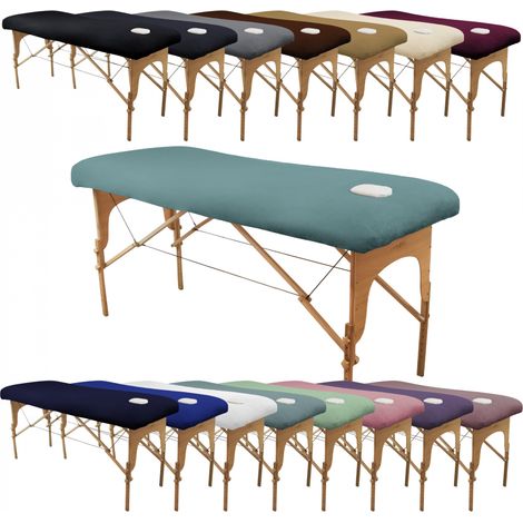 Drap housse de protection en éponge pour table de massage - Bleu pastel - Vivezen