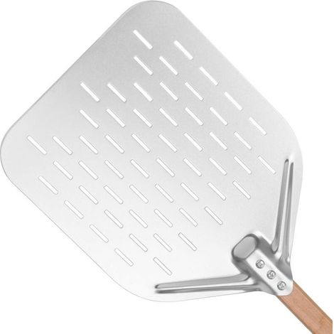 Pelle à pizza 40 30 cm 12 pouces Pelle à pizza avec grande surface et manche amovible (Argenté) (1/5)