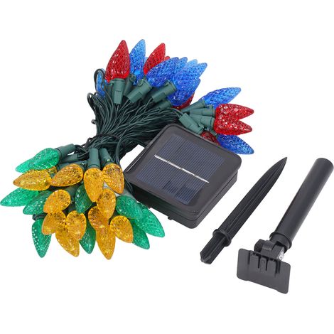 Guirlande lumineuse solaire extérieure en forme de fraise, plastique étanche, boîtier à piles, pour décoration de jardin et Noël (1/5)