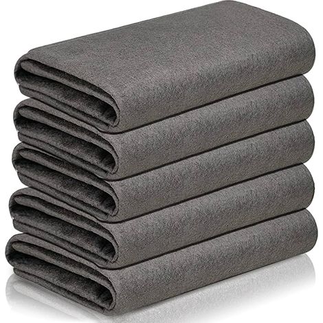Paño de limpieza mágico engrosado, paño de vidrio profesional sin dejar rastro, 5 piezas de paño de limpieza de ventanas de microfibra reutilizable (Ferrous-5) (1/5)