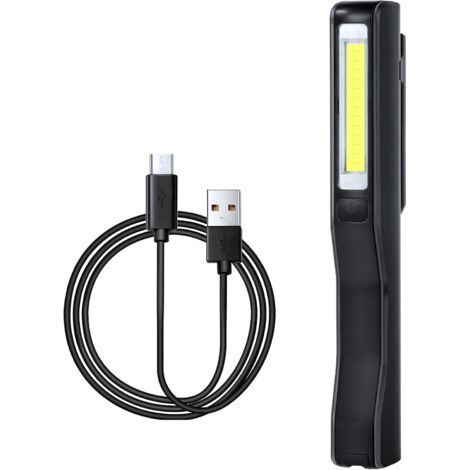fWiederaufladbare LED-Arbeitsleuchte, 180 Lumen, COB-Mechanikerlampe, extrem leistungsstarke Taschenlampe, Inspektionslampe für Auto, Garage, Werkstatt, Heimwerker, Camping, mit USB-Kabel und Clip (sc (1/5)