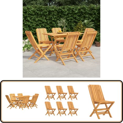7-tlg. Garten-Essgruppe Massivholz Teak - Holztisch - Gartentisch - Essgruppe - Gartenmöbel - Teakholz
