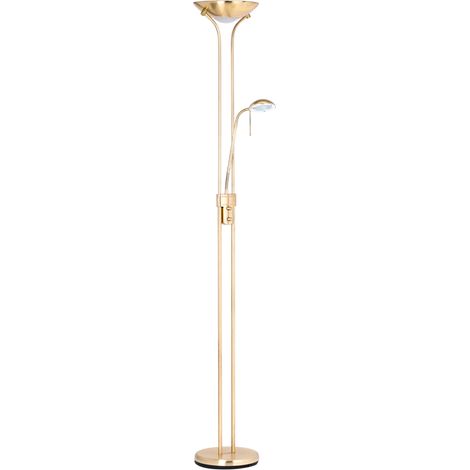 Litecraft Mother & Child Floor Lamp 2 Arm With Bulbs - Satin Brass (1/5)