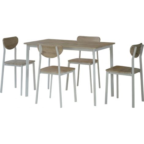 HEMAX Set Tavolo e 4 Sedie da Pranzo Cucina Salvaspazio 110x67x75cm Arredo Interno Moderno con Sedie 39x48x78cm per Soggiorno e Zona Giorno