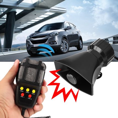 Sirène d'alarme de voiture ultra-puissante à 5 tons (115-130 dB) avec microphone intégré (1/5)