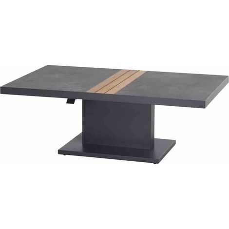 Siena Garden Lifttisch Bellani 140x85 cm anthrazit/Teakholz M21949 Loungetisch