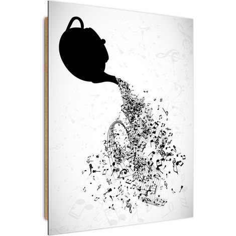 Tableau bois Thé musical - 50 x 70 cm (1/5)