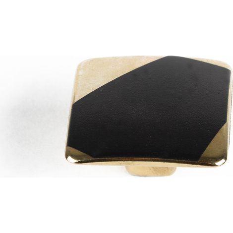 Pomo para Mueble Estilo Decorativo Fabricado en Zamak Acabado en Negro - Latonado Medidas 373719 mm Sistema de Fijación Incluye Tornillos M4 4 Unidades - (1/2)