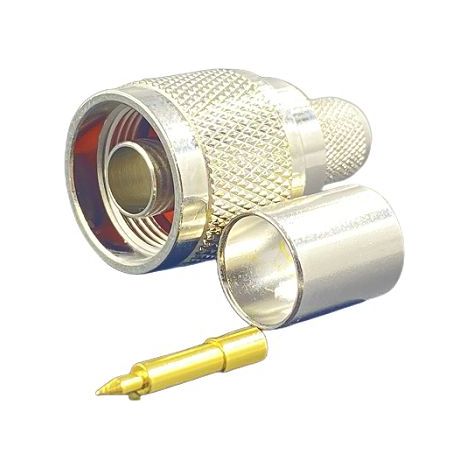 Connecteur N RS PRO Mâle Droit, raccordement A sertir 50O Montage sur câble ( Prix pour 1 )