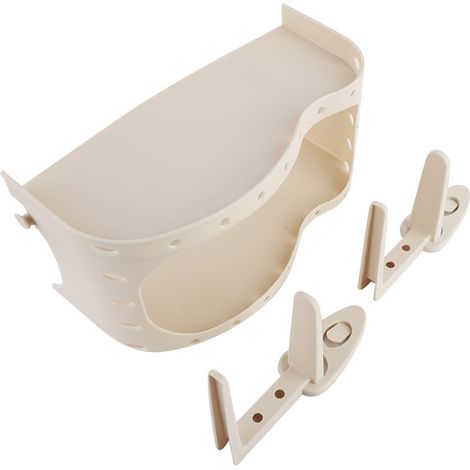 Etagere De Bain En Pp - Support Mural Sans Perçage - Pour Douche Et Toilettes - Couleur Abricot (1/5)