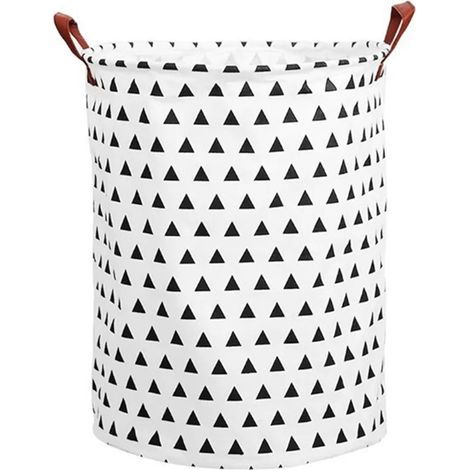 Panier à linge en coton et lin 40x40x50cm, panier de rangement pour le linge sale, doublure imperméable (1/5)