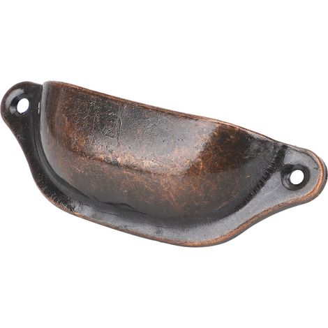 Poignée de meuble antique en forme de coquillage, semi-circulaire, de style chinois, pour armoire à pharmacie, bibliothèque, tiroir (bronze rouge) (1/5)