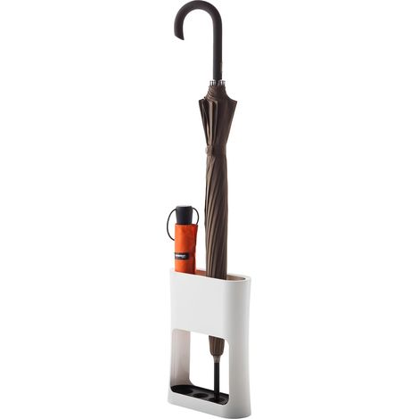 Oval Umbrella Stand, White, ABS Resin/Steel, 20.8 x 7.6 x 28 cm (1/2)