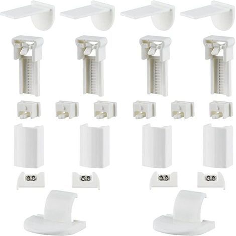 Lot de 8 Support de Serrage pour Store Plissés - Supports de Fixation sans Percage à Serrer avec 8 Bouchons de 2 mm, Klemmfix Halterung sans Perage, pour Plissés avec Quatre Cordons, Motif Floral (1/5)