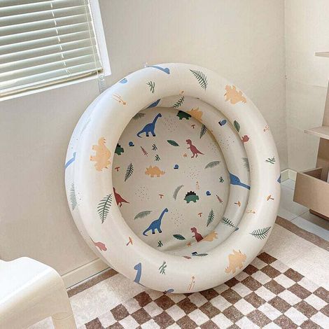 Piscine Enfant Ronde,Pataugeoire Gonflable Bebe, Intérieure et Extérieure Jouets, Animé Dinosaure 85 x 25 cm (1/4)