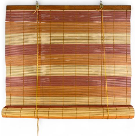 Tenda a Rullo in Bamboo 60x150 cm - Tapparella in Legno Naturale per Interni ed Esterni - Montaggio Facile Arancione (1/5)
