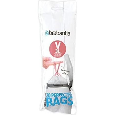 Rollen mit 20 Müllbeuteln Code V - 3 l - Perfekte Passform - Speziell New Icon - Brabantia (1/3)