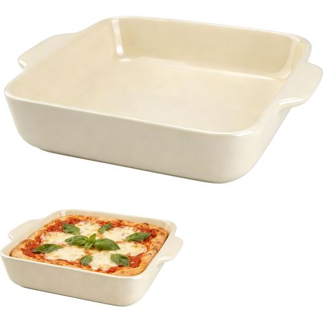 1800 ml Plat Four En Céramique Carré 11 Pouces Plat Four Céramique Carrés avec Poignées pour la Préparation de lasagnes, de Rôtis et de Plats au Four (1/5)