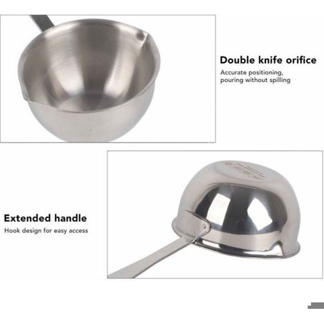 Chauffe-Beurre Pot Tout en un Fond Plat à Induction Mini Marmite à Beurre Acier Inoxydable Pot à Lait Petite Casserole Fond(150ML) (1/4)