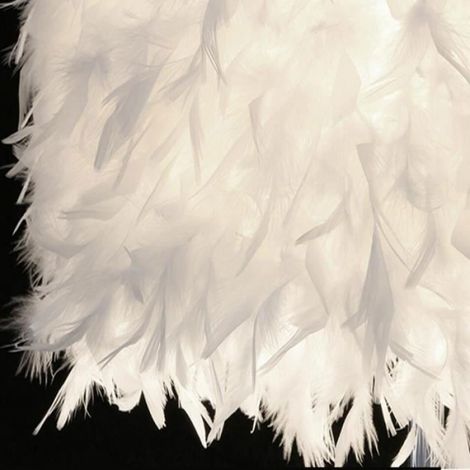 Lampe de chevet À plumes Blanc Abat-Jour Moderne Mode pour Salon, Chambre, Bar, Hotel, Décoration de La Maison Femeo (1/4)