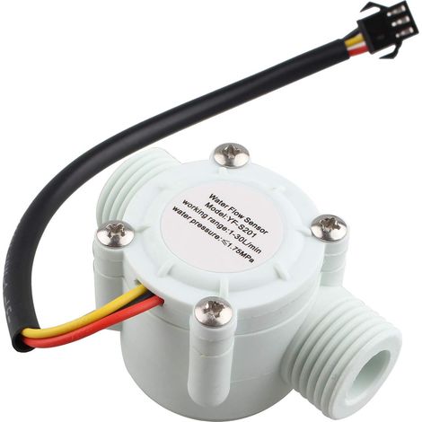 YF-S201 1-30L/min Water Flow Hall Counter/Sensor Water Control Water Flow Rate Switch Flow Meter Flowmeter Counter G1 / 2 White (1/5)