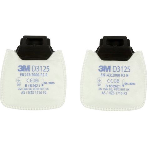 3M D3125 Secure Click P2 R Filtro per polveri 2 pz.