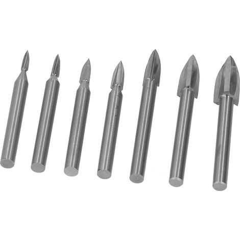 Set mit 7 6-mm-HSS-Gravierbits aus Hochgeschwindigkeitsstahl für Holz, Holzbearbeitungswerkzeug, Hochgeschwindigkeits-Hartmetallbohrer (1/5)
