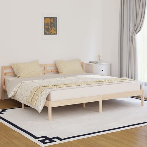 Day Bed  Natural Wood  Solid pine wood (untreated)  Super King vidaXL (1/5)