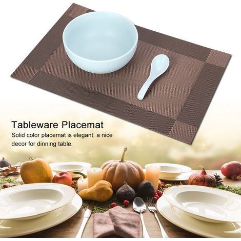 Lot de 4 sets de table en PVC tendance, dessous de plat, napperons (couleur café) (1/5)