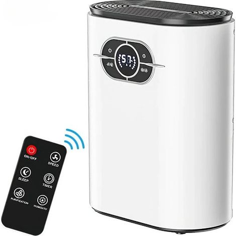 Déshumidificateur de chambre - Écran tactile - Portable - Télécommande - 1,1-2,5 litres (1/5)