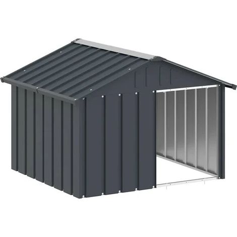 Cage pour chien, couleur anthracite, 116,5 x 103 x 81,5 cm, acier galvanisé.