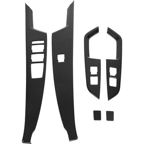 6x Coffrets Cadre Bouton Lève-Vitre Auto Style Carbone Conducteur Gauche Anti-Poussière Remplacement Kia Niro SG2 2021+ EV SG2 2021+ (1/5)