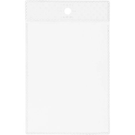 Durable 229619 Busta Porta Avvisi, con Occhiello per Affissione, Formato A7, Trasparente, Confezione da 100 Pezzi (1/2)